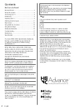 Preview for 2 page of Panasonic TX-43MX800B Operating Instructions Manual