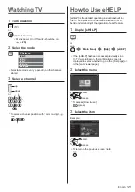 Предварительный просмотр 27 страницы Panasonic TX-48JZ 984 Series Operating Instructions Manual