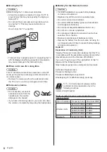 Preview for 8 page of Panasonic TX-551000B Operating Instructions Manual