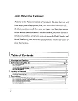 Предварительный просмотр 2 страницы Panasonic TX-68P250Z Operating Instructions Manual