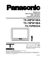 Предварительный просмотр 1 страницы Panasonic TX-76PW100A Operating Instructions Manual