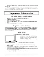 Предварительный просмотр 2 страницы Panasonic TX-76PW100A Operating Instructions Manual