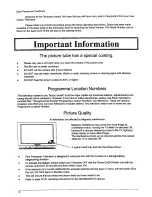 Preview for 2 page of Panasonic TX-76W50A Operating Instructions Manual