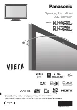 Preview for 1 page of Panasonic TX-L32GW10 Operating Instructions Manual