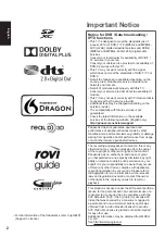 Preview for 2 page of Panasonic TX-L42FT60Y Operating Instructions Manual