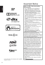 Preview for 2 page of Panasonic TX-L55WT60Y Operating Instructions Manual