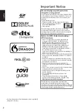 Preview for 2 page of Panasonic TX-P50GT60Y Operating Instructions Manual