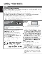 Preview for 2 page of Panasonic TX-P50UT50Y Operating Instructions Manual