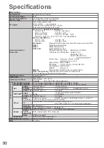 Preview for 90 page of Panasonic TX-P54Z11E Operating Instructions Manual