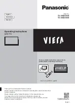 Preview for 1 page of Panasonic TX50DX800E Operating Instructions Manual