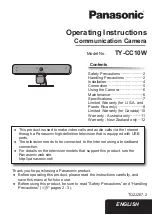 Preview for 1 page of Panasonic TY-CC10W Operating Instructions Manual