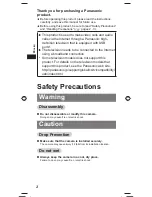 Preview for 2 page of Panasonic TY-CC20W Operating Instructions Manual