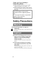 Preview for 2 page of Panasonic TY-EP3D10WB Operating Instructions Manual