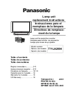 Preview for 1 page of Panasonic TY-LA2004 Lamp Replacement Update Manual