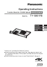 Panasonic TY-SB01F Operating Instructions Manual preview