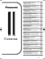 Panasonic TY-SP65PV600 Installation Instructions Manual preview
