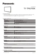 Panasonic TY-TP42P30K  () Brochure & Specs preview