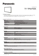 Panasonic TY-TP50P30K  () Brochure & Specs preview