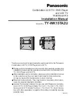 Panasonic TY-WK15TA2U Installation Manual preview