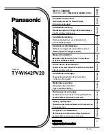 Preview for 1 page of Panasonic TY-WK42PV20 Installation Instructions Manual