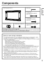 Preview for 3 page of Panasonic TY-WK42PV7 Installation Instructions Manual