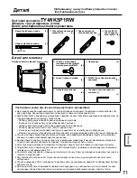 Предварительный просмотр 71 страницы Panasonic TY-WK5P1RW Fitting Instructions Manual