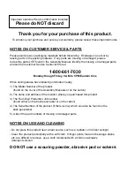 Preview for 4 page of Panasonic TY52LC16F1 - TELEVISION STAND-MULTI-LANG Instructions Manual