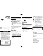 Предварительный просмотр 1 страницы Panasonic TYTAD20 Operating Instructions