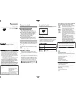 Предварительный просмотр 2 страницы Panasonic TYTAD20 Operating Instructions