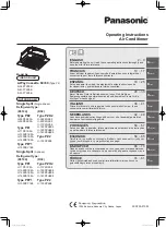 Preview for 1 page of Panasonic U-100PE1E5A Operating Instructions Manual