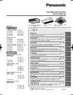 Preview for 1 page of Panasonic U-100PEY1E5 Operating Instructions Manual