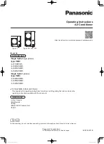 Preview for 1 page of Panasonic U-100PZH3R5 Operating Instructions Manual