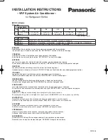 Panasonic U-20ME1E81 Installation Instructions Manual preview