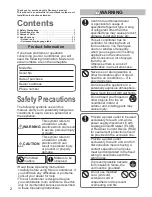 Preview for 2 page of Panasonic U-4LE2E5 Operating Instructions