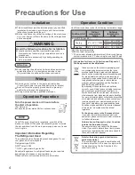 Preview for 4 page of Panasonic U-4LE2E5 Operating Instructions