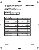 Panasonic U-72MF1U9 Installation Instructions Manual preview