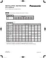 Panasonic U-72MF2U94 Installation Instructions Manual preview