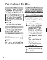 Preview for 4 page of Panasonic U-8LE1E8 Operating Instructions Manual