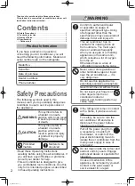 Предварительный просмотр 2 страницы Panasonic U-8LE1R8 Operating Instructions Manual