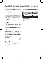 Preview for 8 page of Panasonic U-8ME2H7E Series Operating Instructions Manual