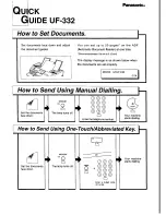 Preview for 1 page of Panasonic UF-332 Quick Manual