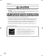 Preview for 12 page of Panasonic UF-7200 Operating Instructions Manual