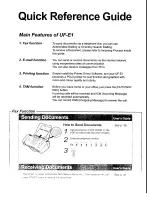 Panasonic UF-E1 Quick Reference Manual предпросмотр