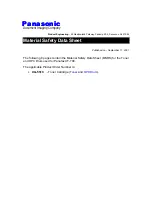 Panasonic UG-5510 Material Safety Data Sheet preview