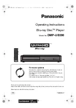 Panasonic ULTRAHD DMP-UB390 Operating Instructions Manual preview