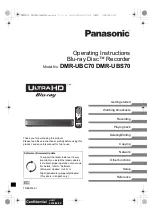 Preview for 1 page of Panasonic ULTRAHD DMR-UBC70 Operating Instructions Manual