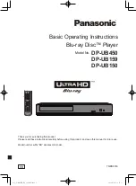 Предварительный просмотр 1 страницы Panasonic UltraHD DP-UB450 Basic Operating Instructions Manual