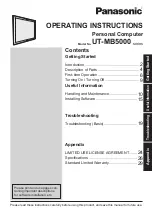 Предварительный просмотр 1 страницы Panasonic UT-MB5000 Series Operating Instructions Manual