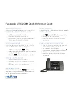 Предварительный просмотр 1 страницы Panasonic UTG 200B Quick Reference Manual