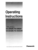 Предварительный просмотр 1 страницы Panasonic VA-309UK Operating Instructions Manual